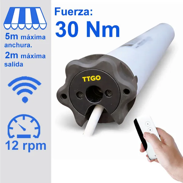 Motor para toldo por mando a distancia marca TTGO de 30 Nm