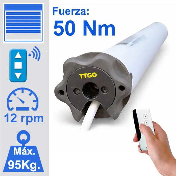 Motor para persianas de la marca TTGO con referencia Tg ME 5012 de maniobra por mando a distancia