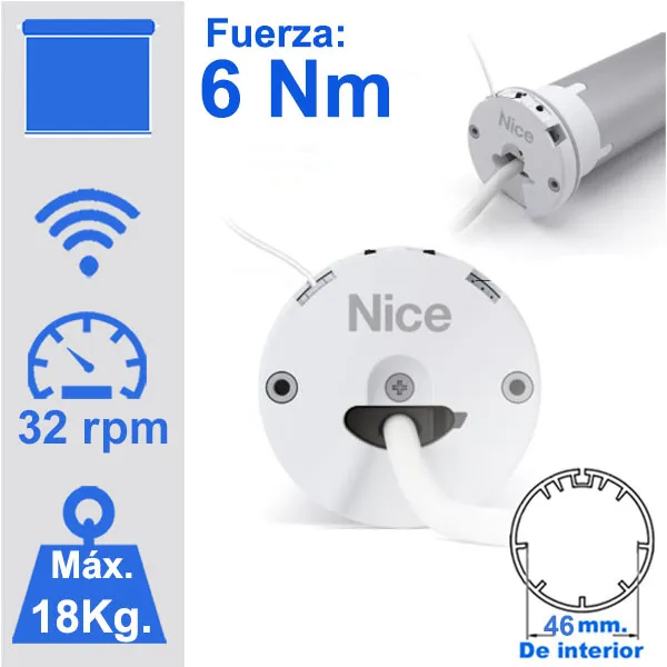 Motor de la marca Nice para cortina Era Inn Edge M AC BD de 45