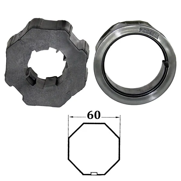 Acople adaptado para eje de persiana de 60 para motores Nice o Ttgo