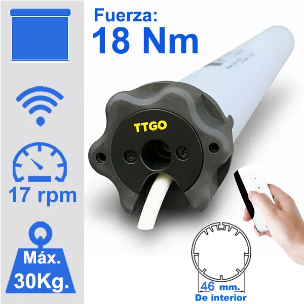 Motor para grandes y pesadas cortinas con mando a distancia
