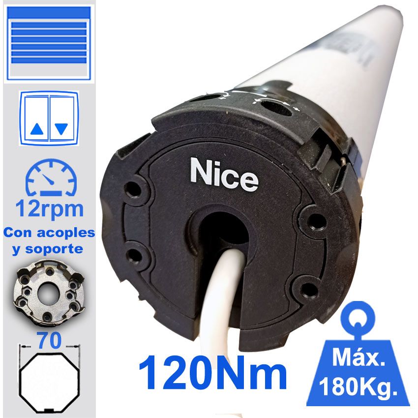 Motor marca Nice E L 12012 para persianas pesadas