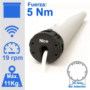Motor marca Nice para cortina referencia Fit 519 por mando para estores