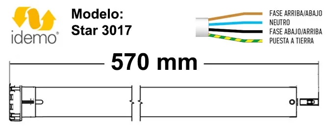 Dimensiones del motor Idemo Star 3017