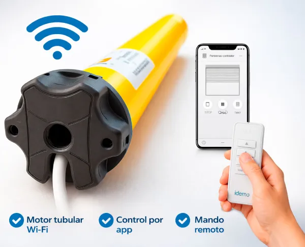 Motor para persiana con wifi incorporado y por mando a distancia